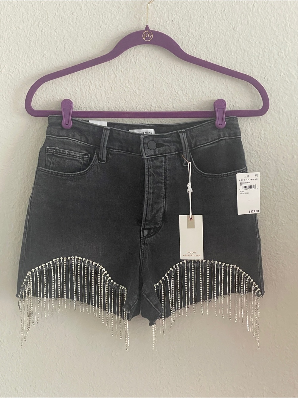 Good American Bombshell Diamond Denim Shorts